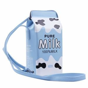 Fruits Banana Strawberry Milk Box Cross Body Purse Bag Phone Wallet :^)